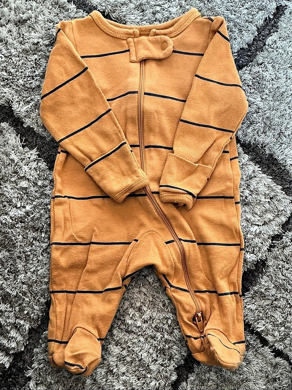 Carter's Striped Footie Orange Baby NB Like New